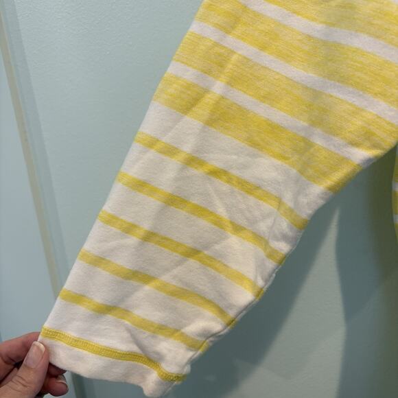 T By Talbots Butter Yellow Petite 1X Stripe Cowlneck Sweatshirt Beach Cape Shore - Picture 6 of 11